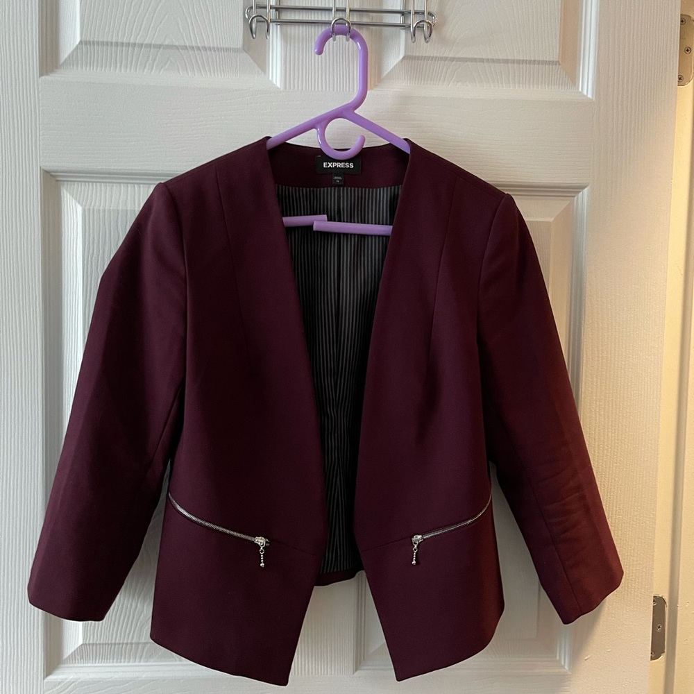 Express Crop Blazer! Dark Purple